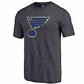 Men's St. Louis Blues Distressed Team Primary Logo Tri Blend T-Shirt Navy FengYun,baseball caps,new era cap wholesale,wholesale hats